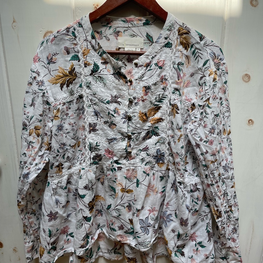 Anthropologie Floral Blouse